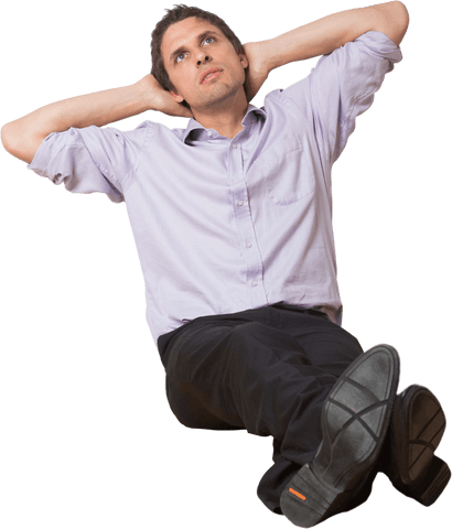 relaxed professional man sitting on transparent background - Download Free Stock Videos Pikwizard.com