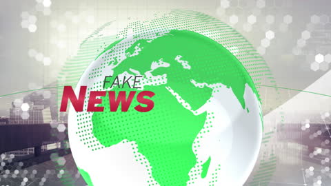Digital Animation with Globe Concept Fake News