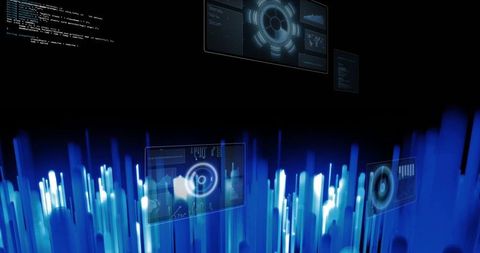 Futuristic Digital Data Visualization Landscape