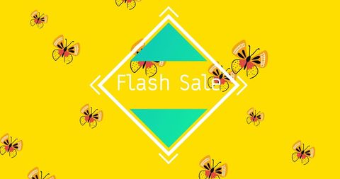 Dynamic Flash Sale Concept with Colorful Butterflies and Vibrant Graphics - Download Free Stock Images Pikwizard.com