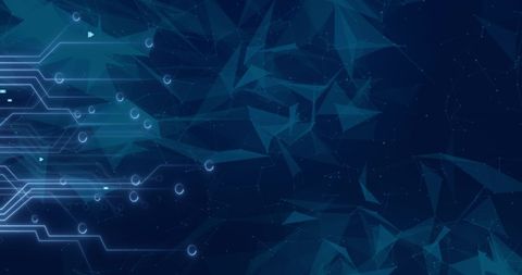 Abstract Digital Circuit Board with Network Connections on Blue Background - Download Free Stock Images Pikwizard.com