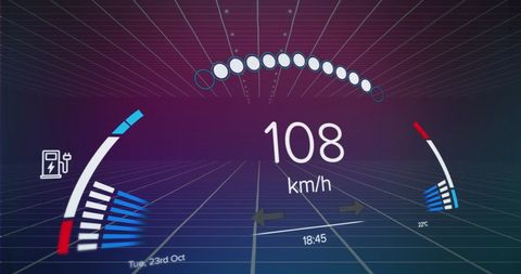 Futuristic Virtual Speedometer Interface with Purple Gradient - Download Free Stock Images Pikwizard.com