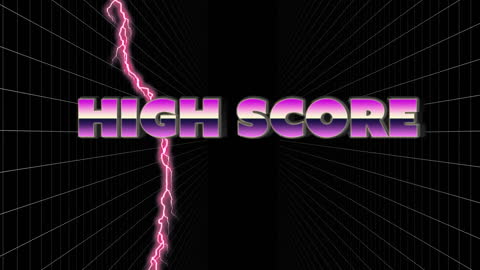 Retro High Score Graphic with 80s Style Lightning