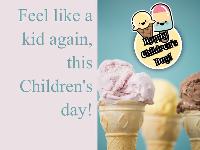 Children's Day Celebration with Ice Cream Cones - Download Free Stock Templates Pikwizard.com