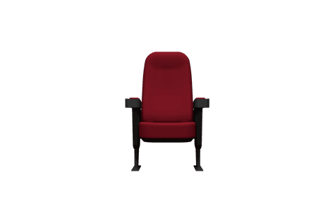 Red Cinema Seat Illustration on Transparent Background for Entertainment Design