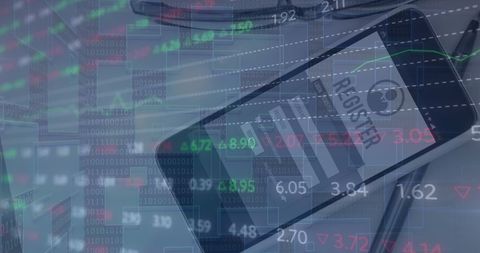 Smartphone Overlay with Financial Data and Stock Graphs - Download Free Stock Images Pikwizard.com
