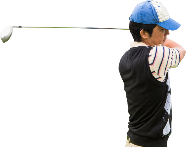 Golfer Swinging Club During Game on Transparent Background - Download Free Stock Videos Pikwizard.com