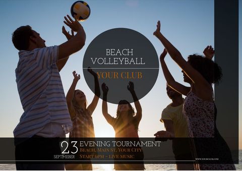 Energetic Beach Volleyball Silhouettes During Sunset - Download Free Stock Templates Pikwizard.com