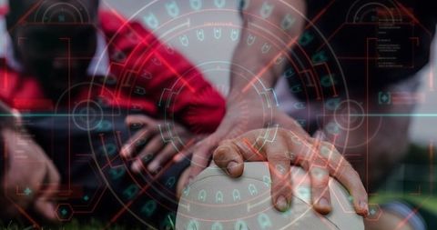 Digital Interface over Rugby Match Action