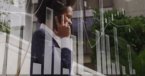 Businesswoman Analyzing Data Over Smartphone Outdoors