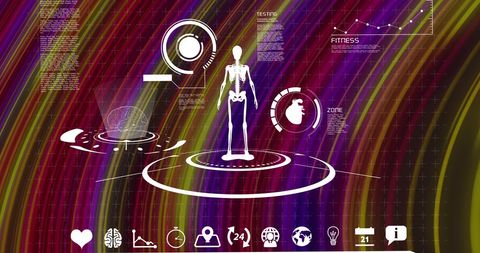 Digital interface with scientific data and movement