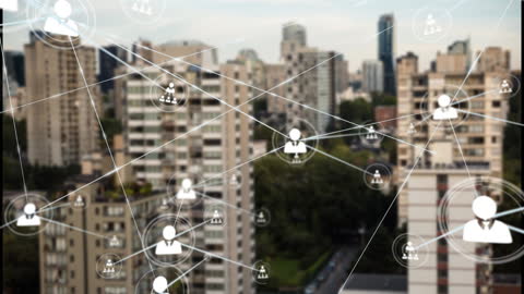 Digital Connections Over Urban Cityscape Representation