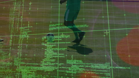 Data Overlay on Soccer Player Highlighting Digital Analytics in Sports