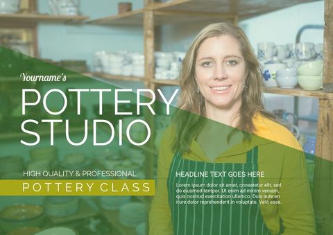 artisanal pottery studio promoting handmade workshops - Download Free Stock Templates Pikwizard.com