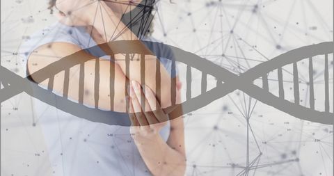 Genetics and Healthcare Technology Conceptual Illustration