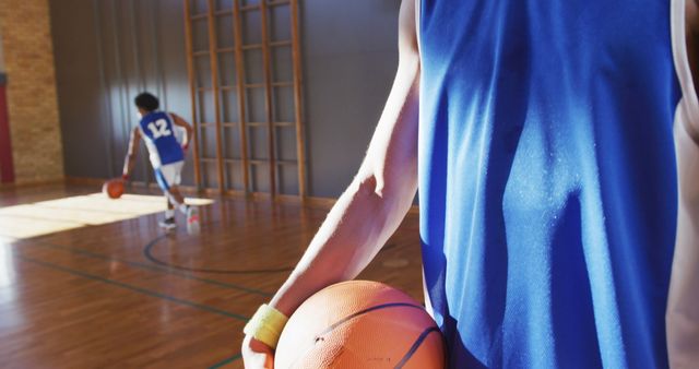 Basketball Players Practicing in Indoor Gym - Download Free Stock Images Pikwizard.com