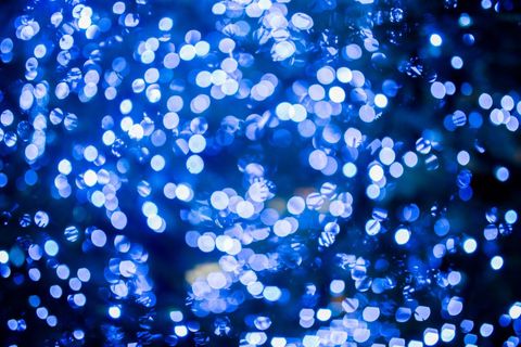 Blurred Blue Bokeh Lights Festive Background