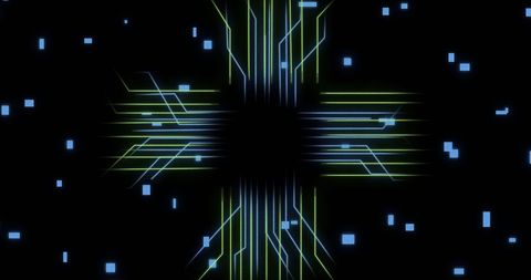 futuristic digital circuit with neon abstract lights - Download Free Stock Images Pikwizard.com