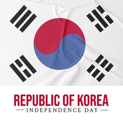 Republic of korea independence day with flag design