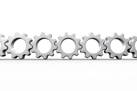 Connected Transparent White Cogs Aligned in a Row - Download Free Stock Videos Pikwizard.com