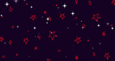 Whimsical Red and White Stars Twinkling in Night Sky - Download Free Stock Images Pikwizard.com