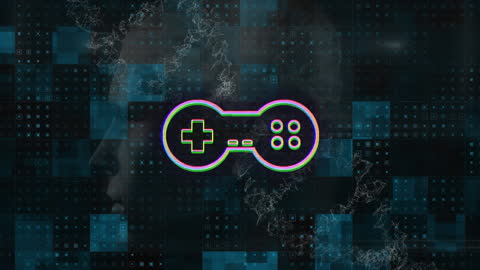 Futuristic Game Controller with DNA and Digital Elements