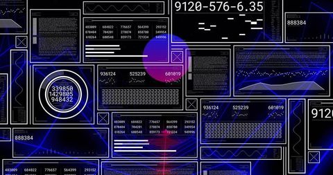 Futuristic Data Dashboard with Interactive Interface Visualization