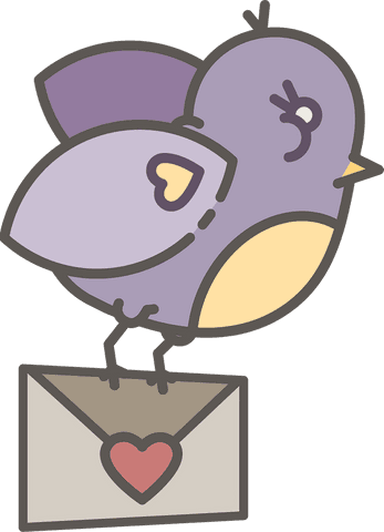 cute bird delivering heart envelope on transparent background - Download Free Stock Videos Pikwizard.com