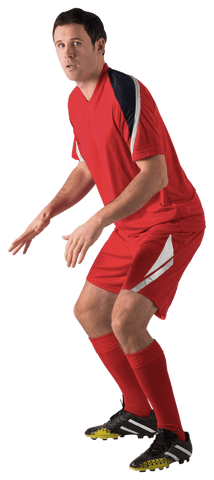 soccer player ready in red uniform standing silhouette transparent - Download Free Stock Videos Pikwizard.com