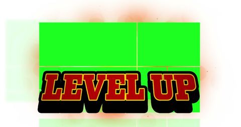 Level Up Text with Vibrant Colors and Dynamic Shapes