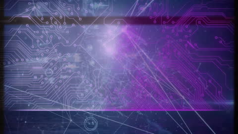 Abstract Circuit Board with Digital Connections Display