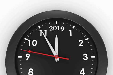 Transparent Clock with 2019 Marking Time Illustration - Download Free Stock Videos Pikwizard.com