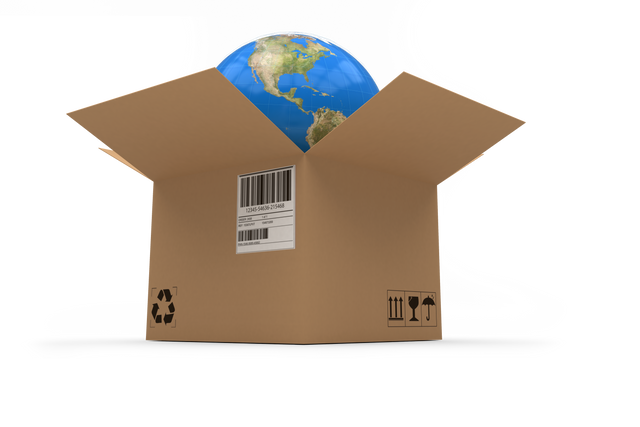 Transparent Globe Emerging from Recycled Cardboard Box - Download Free Stock Videos Pikwizard.com