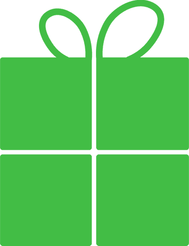 Green Gift Illustration on Transparent Background for Celebrations