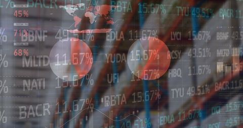 Global Stock Market Analysis Overlaid on Empty Warehouse - Download Free Stock Images Pikwizard.com