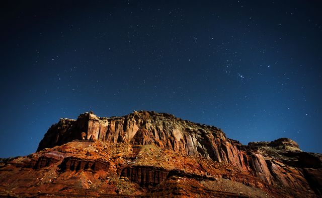 Scenic View of Mountain Against Sky at Night - Download Free Stock Photos Pikwizard.com
