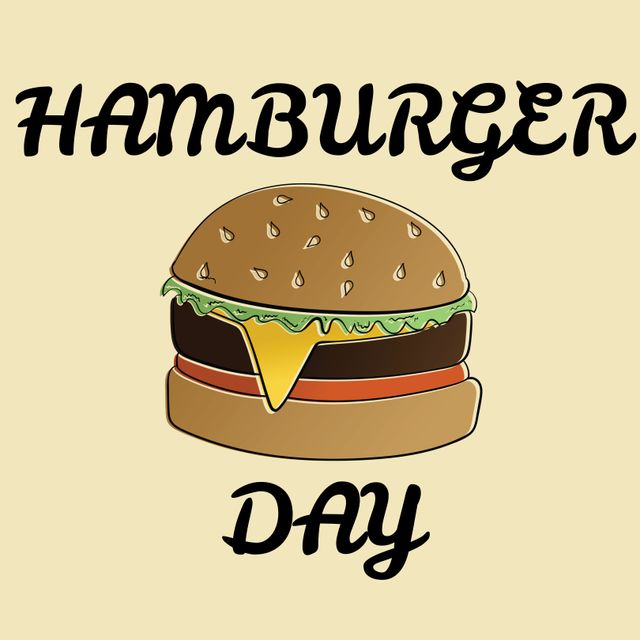 Stylized Hamburger Celebrating Hamburger Day - Download Free Stock Templates Pikwizard.com