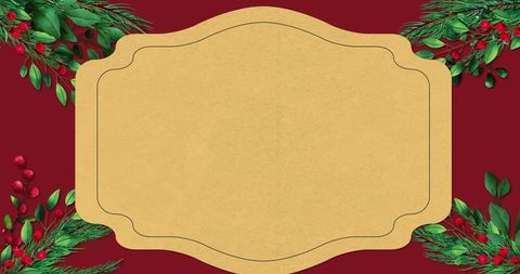 Festive christmas invitation background with greenery and copy space