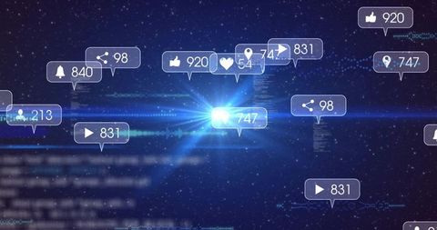 Digital Social Media Growth Abstract with Interactions - Download Free Stock Images Pikwizard.com
