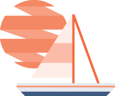 stylized transparent sailboat and sunset illustration - Download Free Stock Videos Pikwizard.com