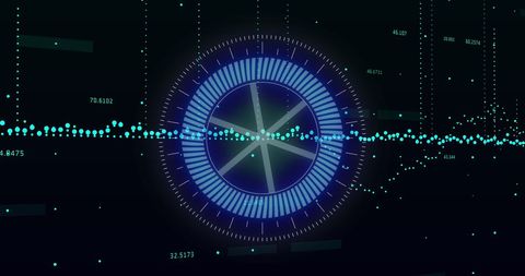 Abstract Digital Data Analysis with Circular Grid - Download Free Stock Images Pikwizard.com