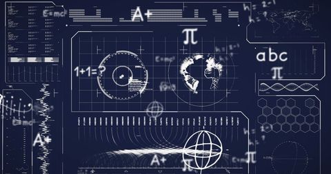 Abstract Mathematical Equations on Digital Interface - Download Free Stock Images Pikwizard.com