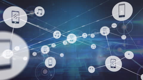 Digital Connections and Network Icon Animation
