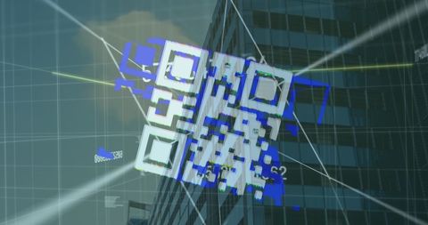 QR Code Floating Over Cityscape Symbolizing Digital Security - Download Free Stock Images Pikwizard.com
