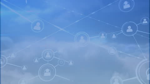 Social Network Cloud Connections on Gradient Sky Background
