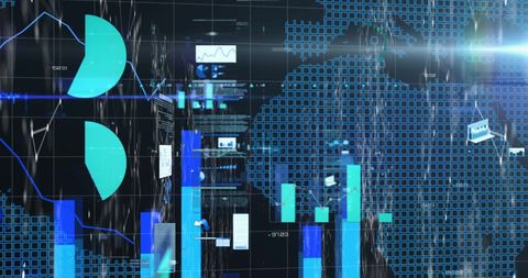 Global Financial Data Visualizations with World Map Overlay - Download Free Stock Images Pikwizard.com