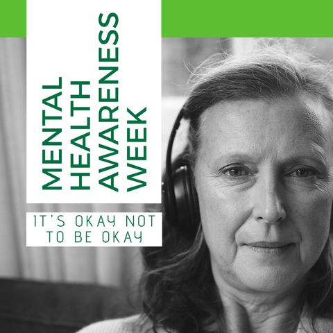 Senior Woman Embracing Mental Health with Headphones