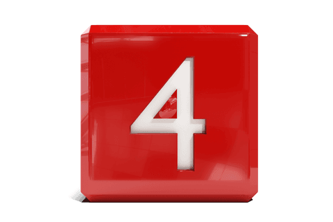 Red Number Four Sign on Transparent Background with Digital Style - Download Free Stock Videos Pikwizard.com