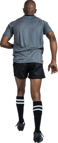 Rear View Male Athlete in Sportswear Transparent Background