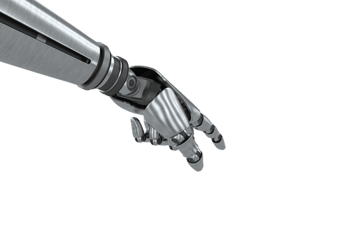 transparent silver robotic arm points forward with precision - Download Free Stock Videos Pikwizard.com